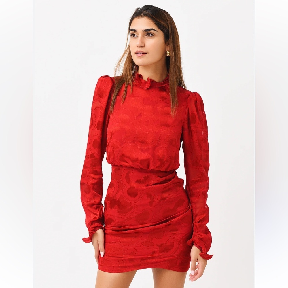 Saloni Rina B Dress In Brandy Red